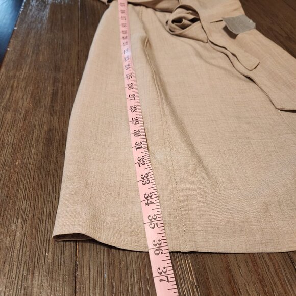 Tahari Seamed Tie Waist A-Line Dress NWT Tan Size 2 - Picture 3 of 11